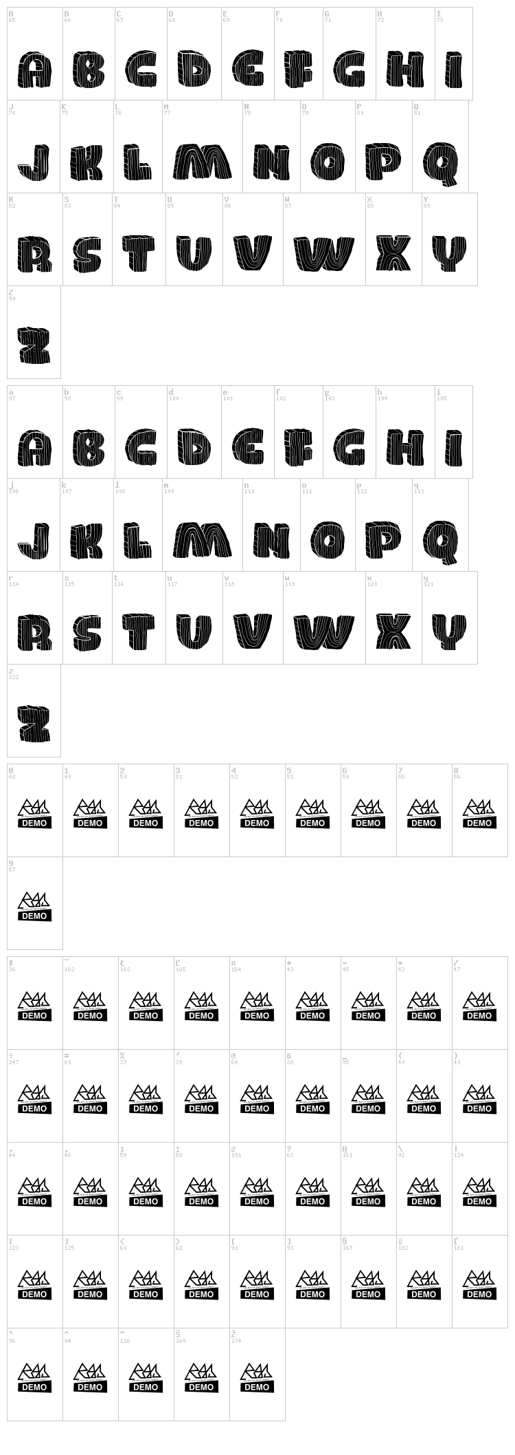 Wood font map
